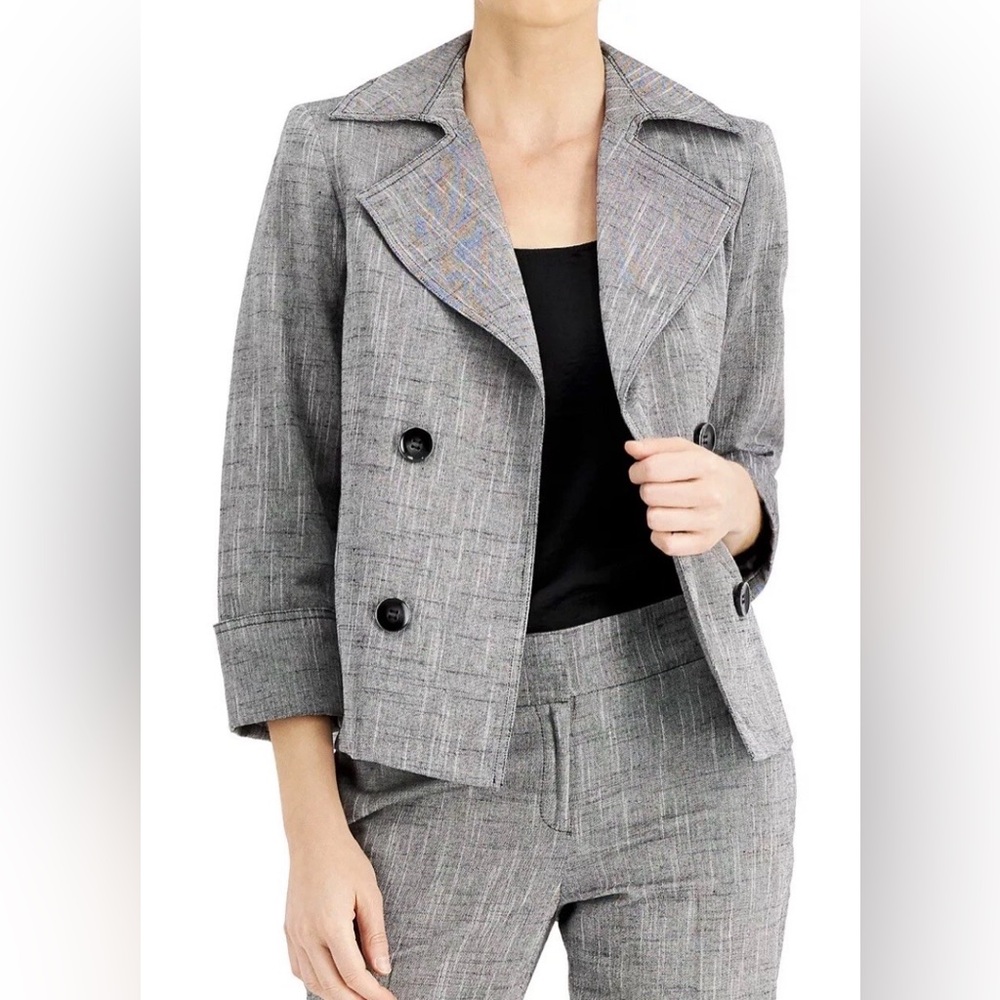 Kasper Cross-Dye Faux-Double-Breasted Jacket, Medium, $129